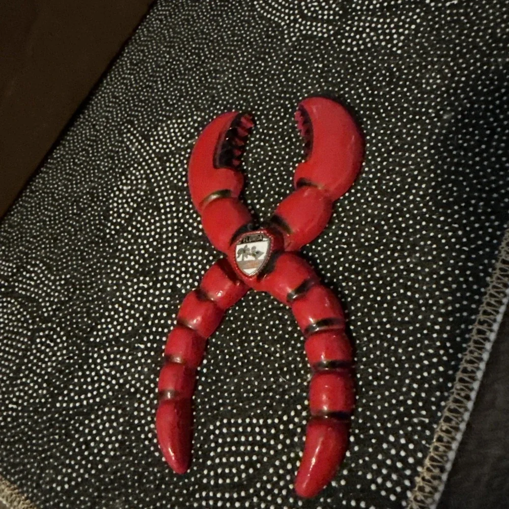 Heavy Duty Lobster Claw Nut / Seafood Cracker Red Metal From Florida